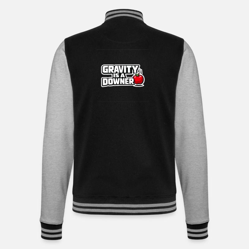 Gravity is a downer - College Sweat Jacket - black/heather grey