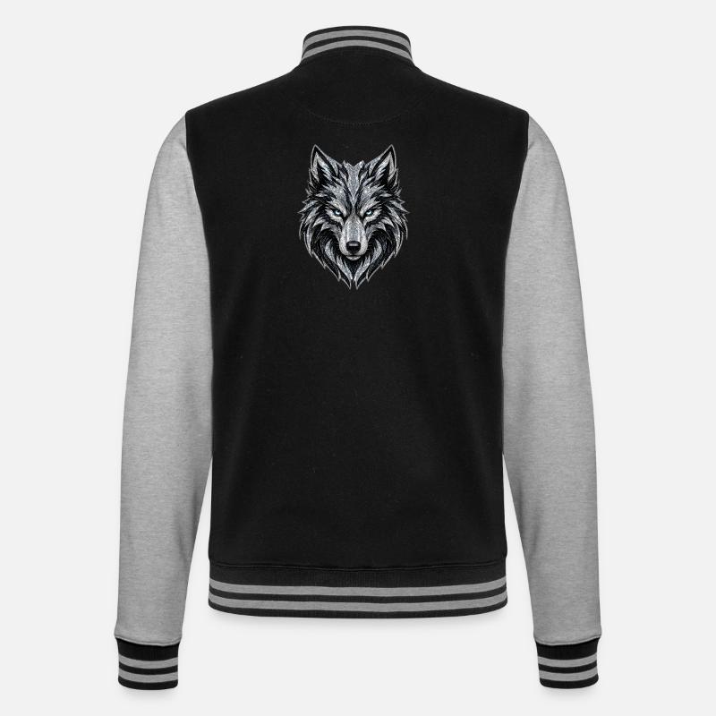 Eiswolf Glitzerkopf - College-Sweatjacke - Schwarz/Grau meliert