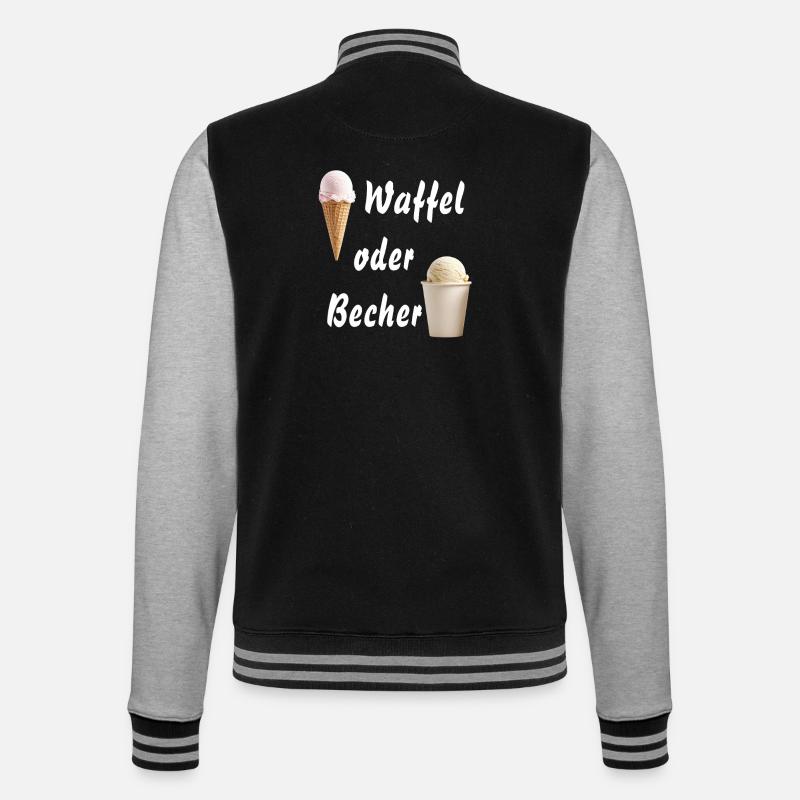 EIS WAFFEL ODER BECHER - College-Sweatjacke - Schwarz/Grau meliert