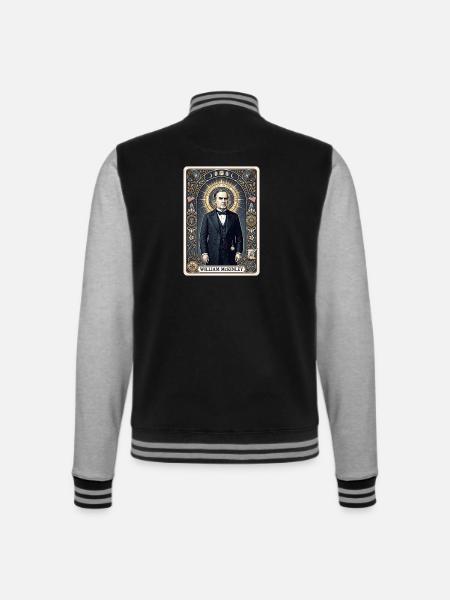 William McKinley Tarotkarte - College-Sweatjacke - Schwarz/Grau meliert