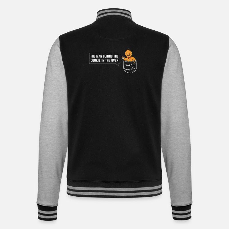 Werdender Papa werdende Väter - College-Sweatjacke - Schwarz/Grau meliert
