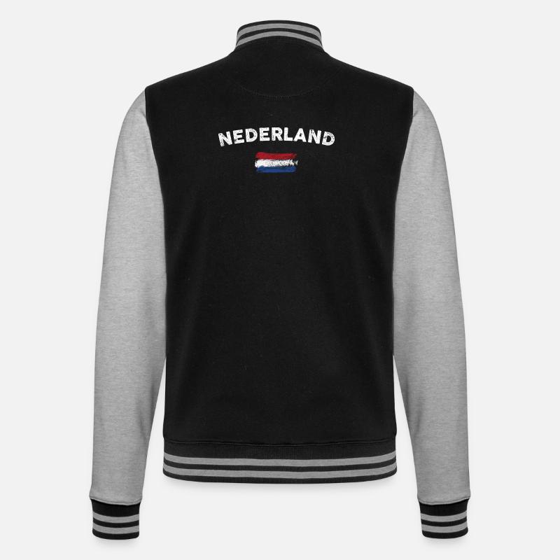 Drapeau des Pays-Bas Coup de pinceau - Veste Teddy - noir/gris chiné