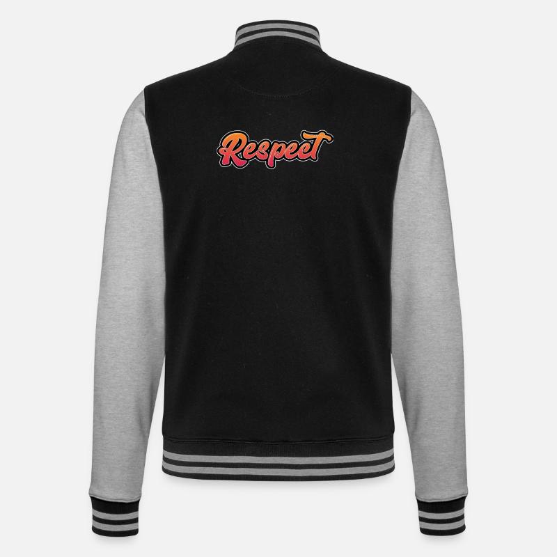 Respekt lettering in dynamic design - College Sweat Jacket - black/heather grey