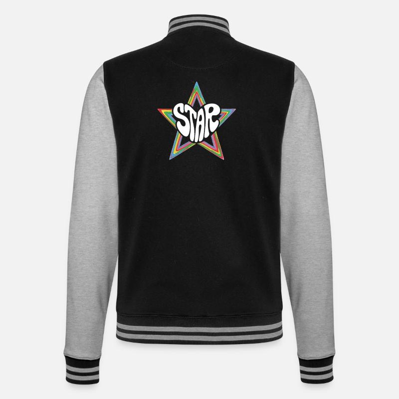 Space Star Psychedelic Rainbow - College Sweat Jacket - black/heather grey