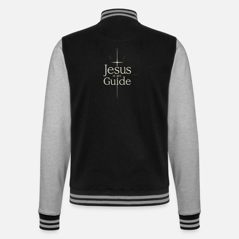 Jésus est mon guide - Veste Teddy - noir/gris chiné