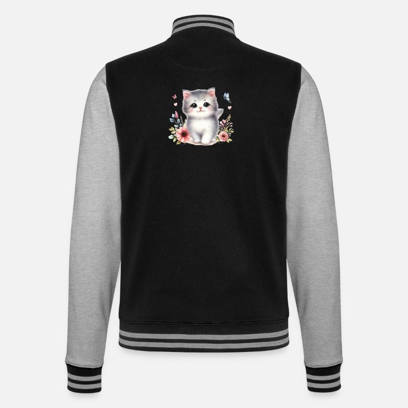 Chat mignon - Veste Teddy - noir/gris chiné