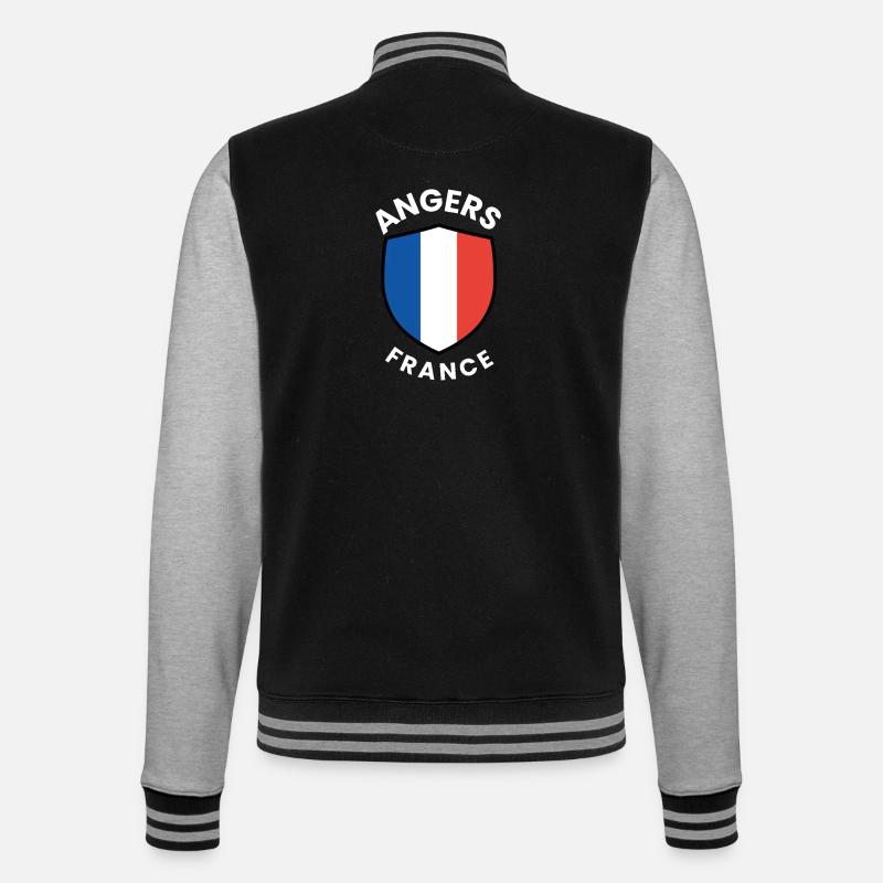 Angers France Shield Emblem - College Sweat Jacket - black/heather grey