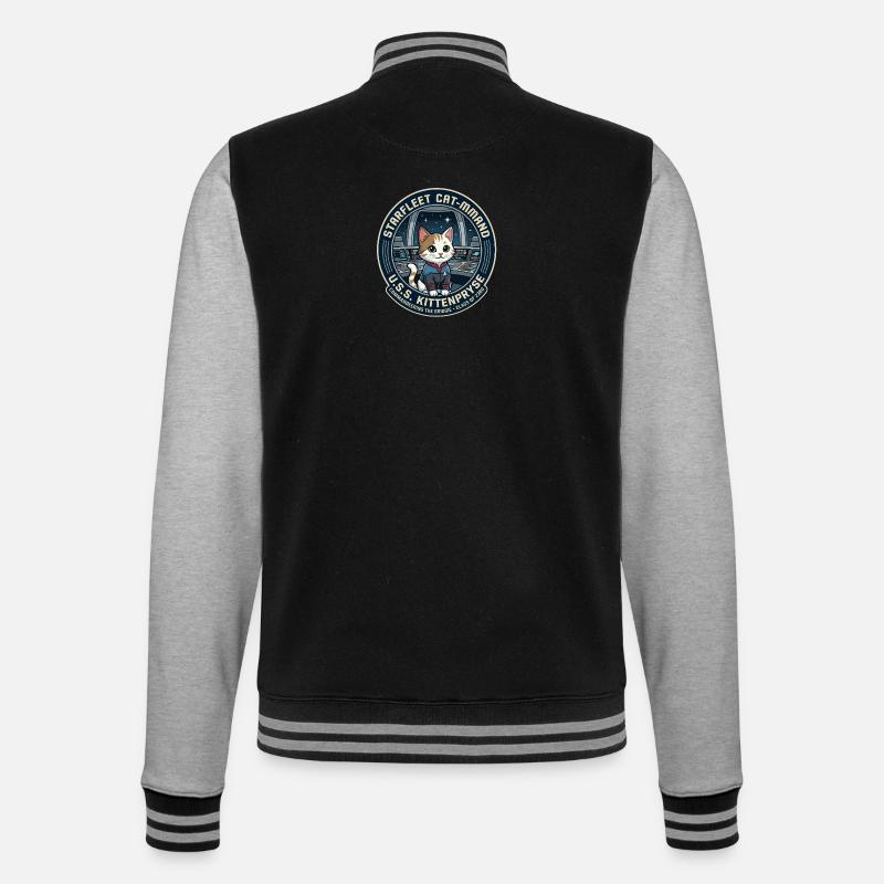 Kitty Captain Kittenpryse - College-Sweatjacke - Schwarz/Grau meliert