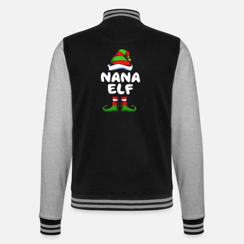 Elfe Elf Weihnachtsgeschenk Oma Großmutter - College-Sweatjacke - Schwarz/Grau meliert