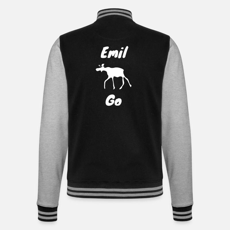 Emil the Elk withe - College Sweat Jacket - black/heather grey