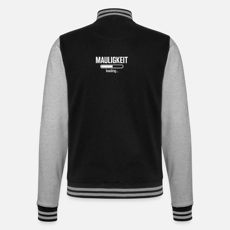 Mauligkeit – Loading… - College-Sweatjacke - Schwarz/Grau meliert