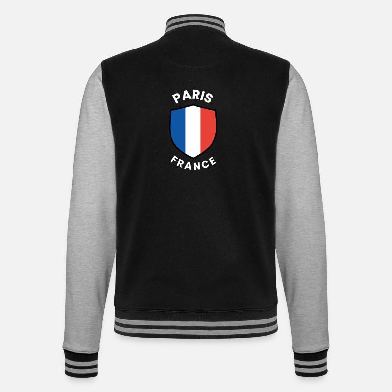 Emblème du drapeau de Paris - Veste Teddy - noir/gris chiné