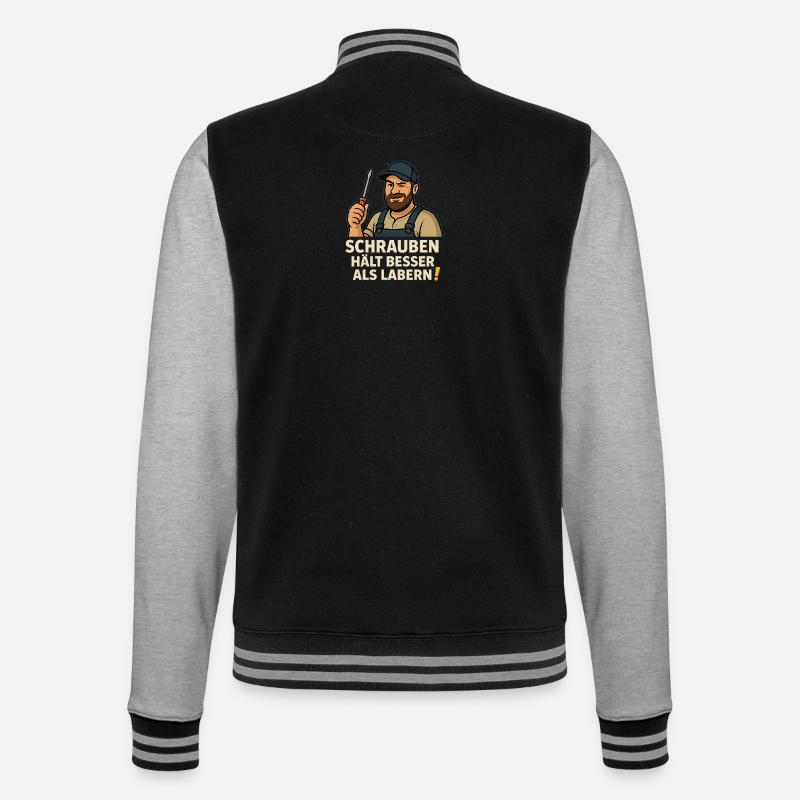 Screwing holds better than babbling - College Sweat Jacket - black/heather grey