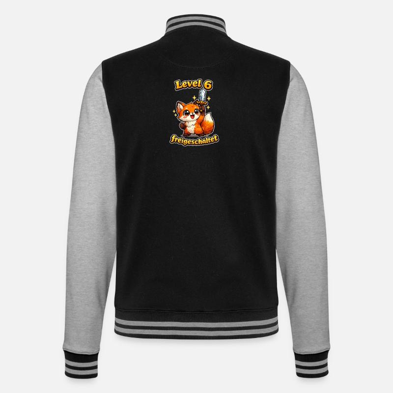 Fuchs_Level_6 - College-Sweatjacke - Schwarz/Grau meliert