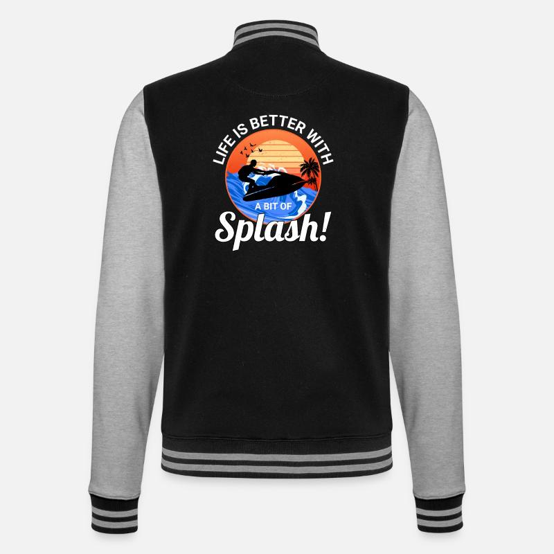 Splash Lover Ocean Sunset Jetski Style - Veste Teddy - noir/gris chiné