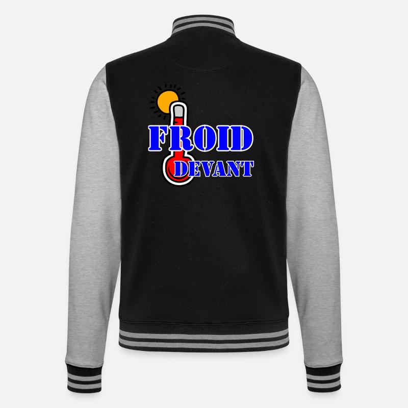 FROID DEVANT. - Veste Teddy - noir/gris chiné