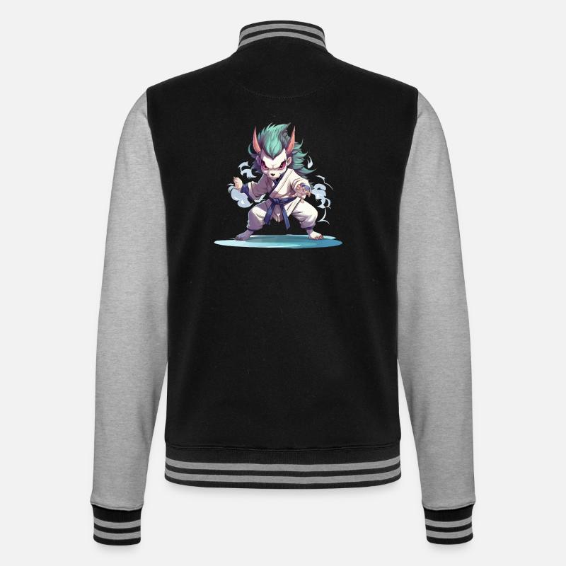 Combattant Démon en Gi - Veste Teddy - noir/gris chiné