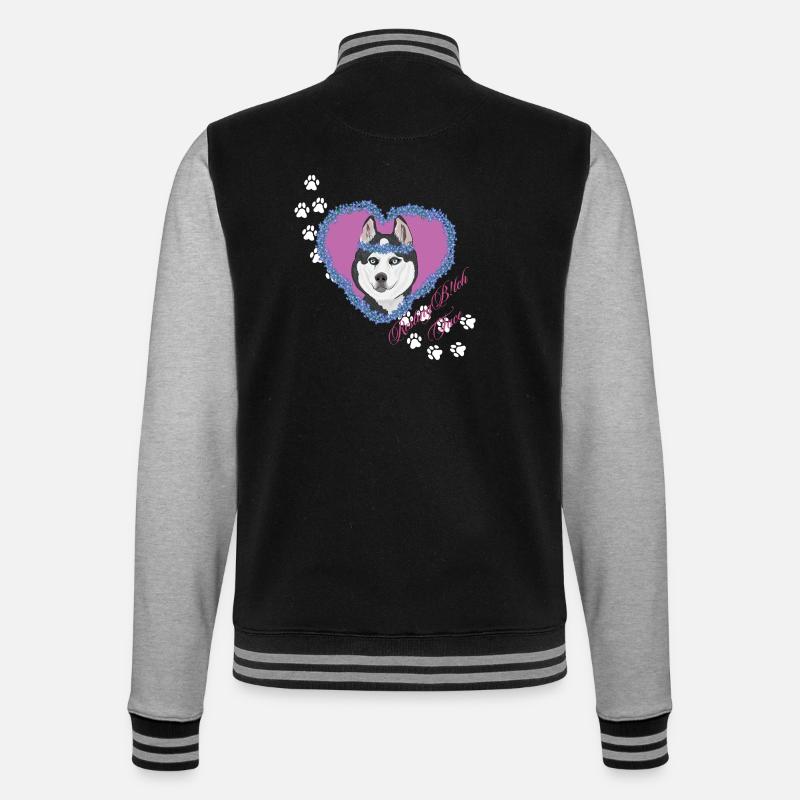 Resting B!tch Face Husky - College Sweat Jacket - black/heather grey