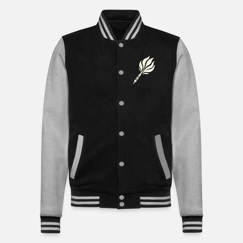 Conception de flamme de fléchette - Veste Teddy - noir/gris chiné