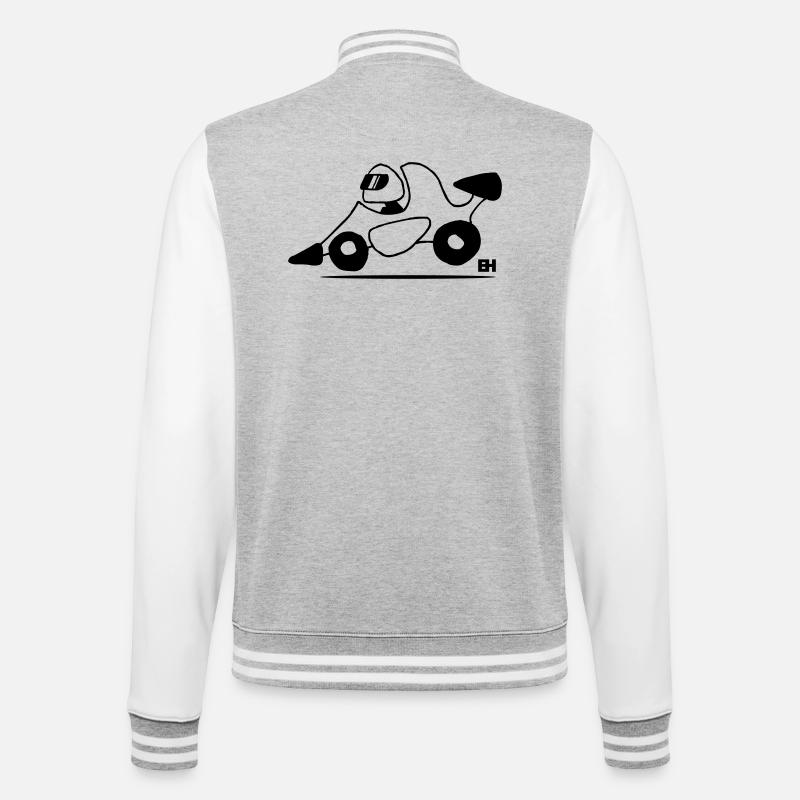 voiture de course - Veste Teddy - gris chiné / blanc