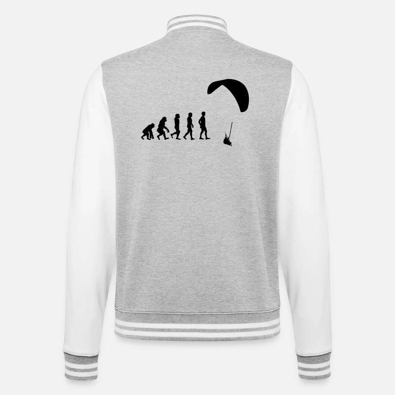 Evolution Gleitschirm - College-Sweatjacke - Grau meliert/Weiß