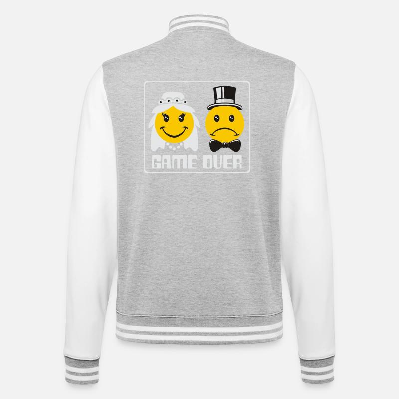 Game over flex - College-Sweatjacke - Grau meliert/Weiß