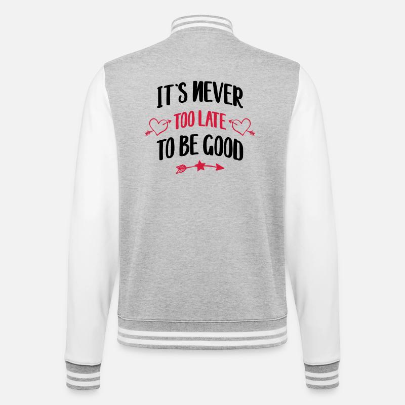 funny saying - College Sweat Jacket - heather grey/white