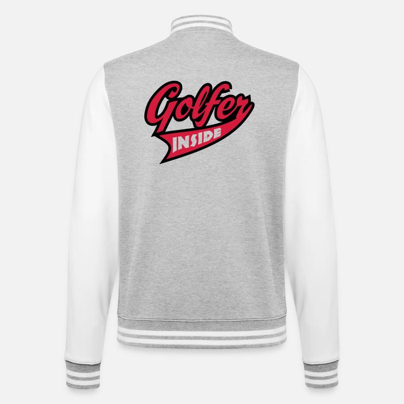 Golf - College-Sweatjacke - Grau meliert/Weiß
