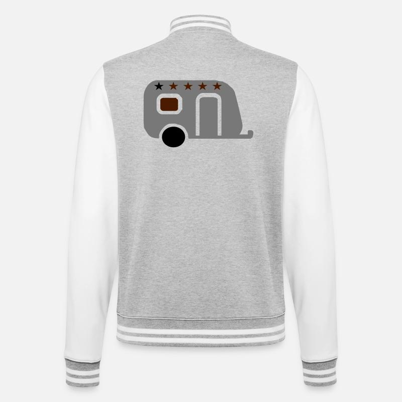 caravan - College Sweat Jacket - heather grey/white