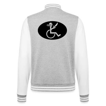 Pirate en fauteuil roulant # - Veste Teddy - gris chiné / blanc - Dos - Marisol (170cm)