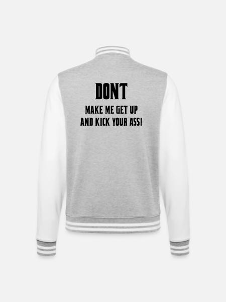Lass mich nicht aus meinem Rollstuhl aussteigen # - College-Sweatjacke - Grau meliert/Weiß
