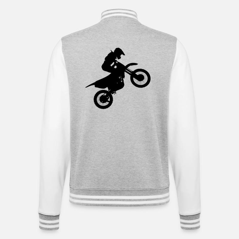 Image du pilote de motocross # - Veste Teddy - gris chiné / blanc