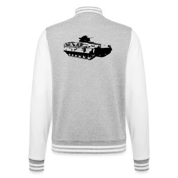Schützenpanzer Marder - College-Sweatjacke - Grau meliert/Weiß - Hinten - Marisol (170cm)