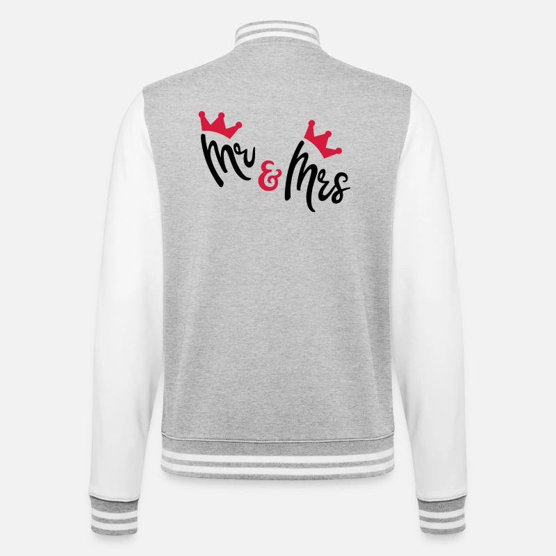 wedding - College Sweat Jacket - heather grey/white