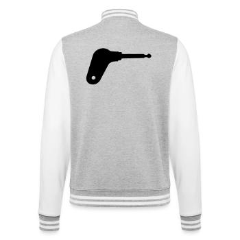 Oldtimer tractor ignition key - College Sweat Jacket - heather grey/white - Back - Marisol (170cm)