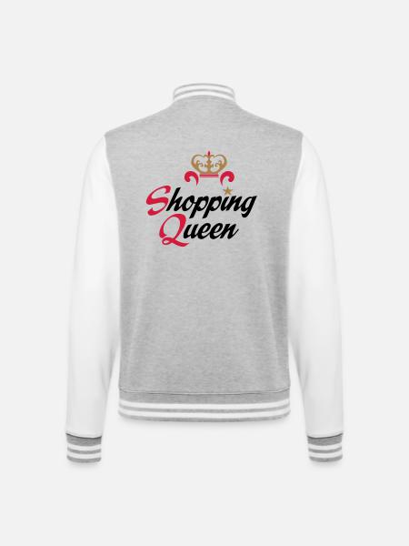 shopping - College-Sweatjacke - Grau meliert/Weiß