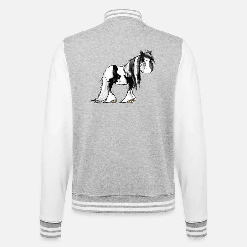 Gypsy Cob - Irish Cob – Pinto – Cheval - Veste Teddy - gris chiné / blanc