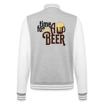 Bière - Veste Teddy - gris chiné / blanc - Dos - Marisol (170cm)