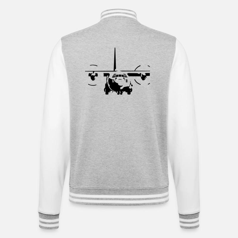 C-130 Hercules - College-Sweatjacke - Grau meliert/Weiß