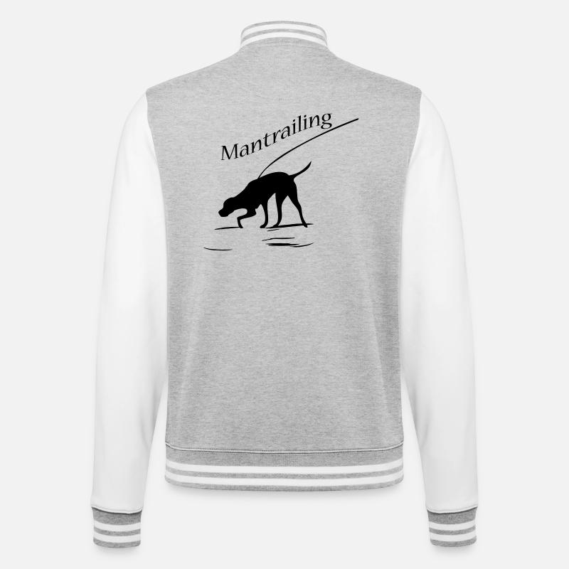 Mantrailing - College-Sweatjacke - Grau meliert/Weiß