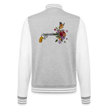 Le pistolet de la paix - Veste Teddy - gris chiné / blanc - Dos - Marisol (170cm)
