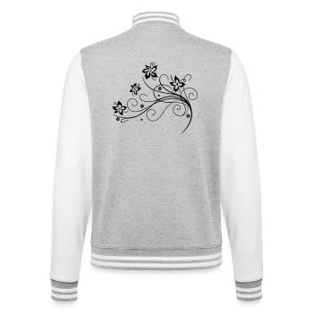 Beautiful, filigree flowers. Floral element. - College Sweat Jacket - heather grey/white - Back - Marisol (170cm)