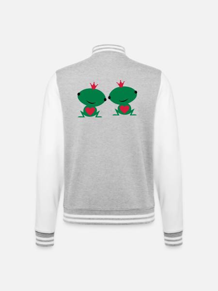 two are in love - College Sweat Jacket - heather grey/white