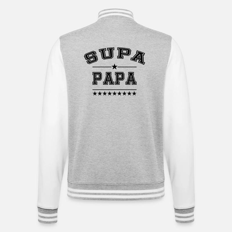 Supa Papa - Veste Teddy - gris chiné / blanc
