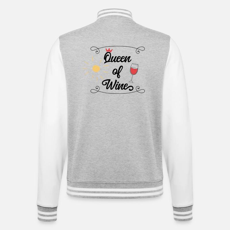 Wine - College Sweat Jacket - heather grey/white