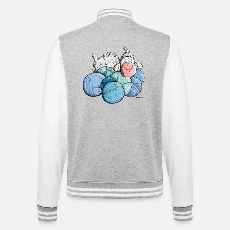 Sheep on whool - College Sweat Jacket - heather grey/white