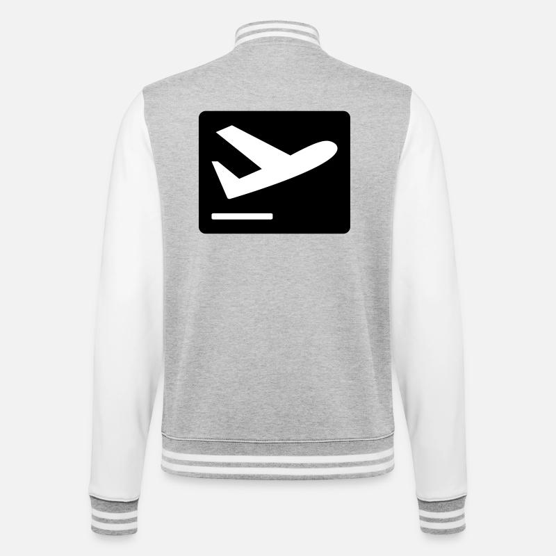 Airplane taking off - College Sweat Jacket - heather grey/white
