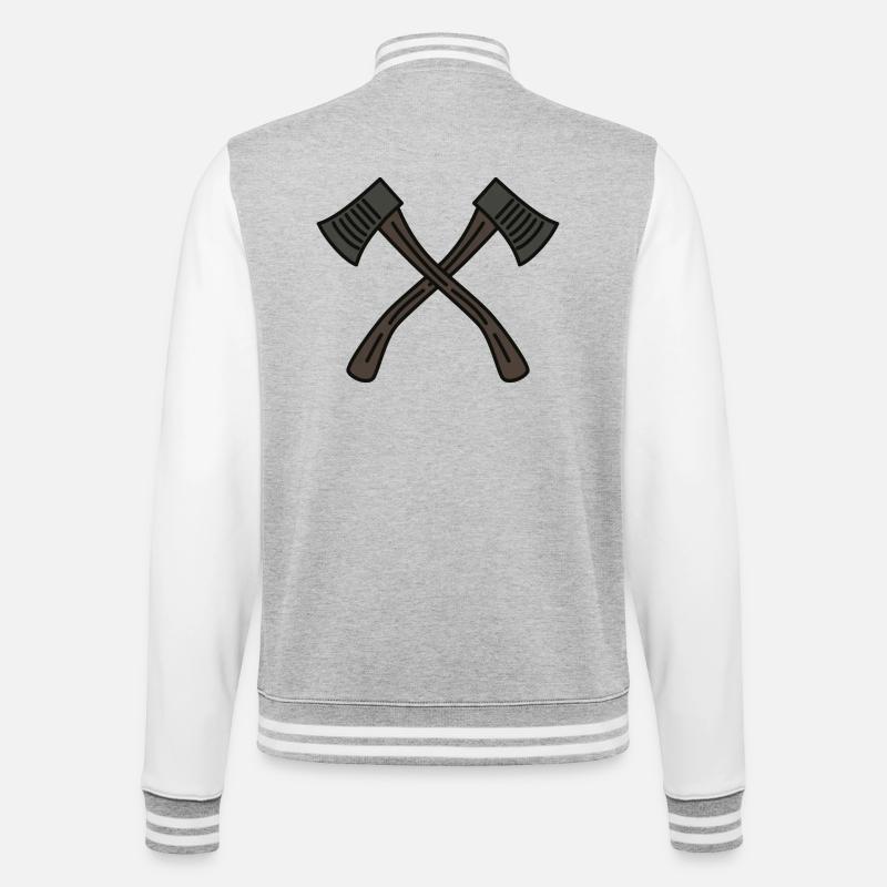 Axe - College Sweat Jacket - heather grey/white