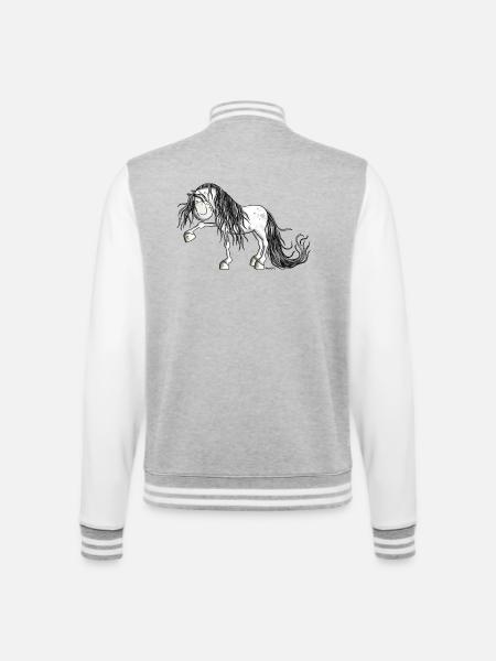 Andalusian Horse - College Sweat Jacket - heather grey/white