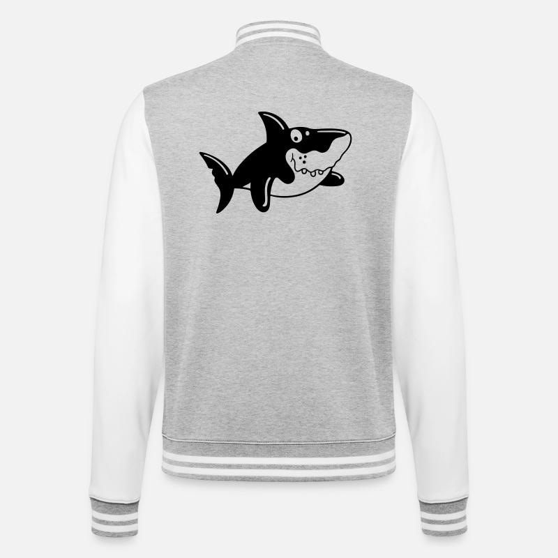 Requin comique - Veste Teddy - gris chiné / blanc